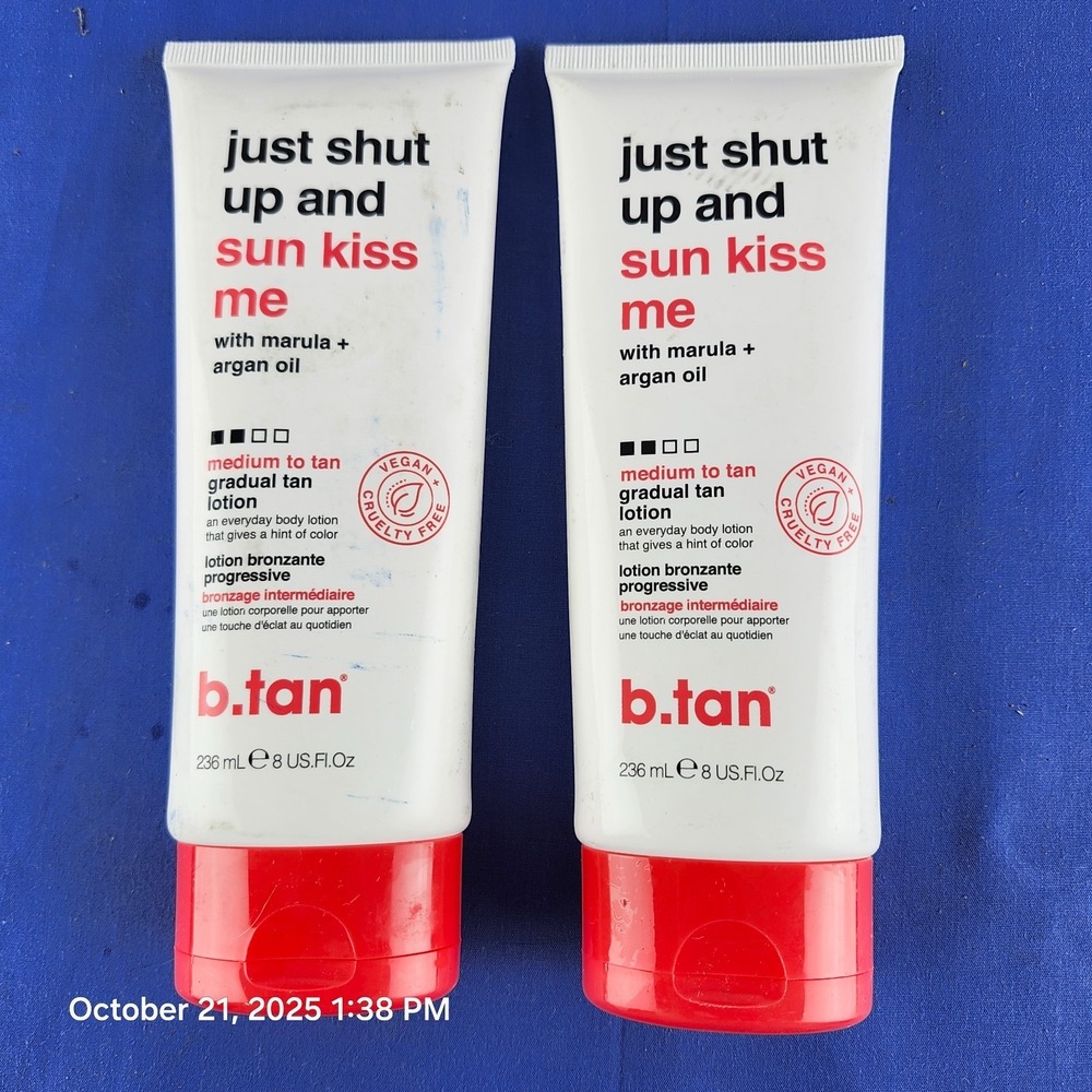 2x b.Tan Plump AND‎ SUN KISS ME  Gradual Tan Lotion 8 oz MEDIUM TO TAN